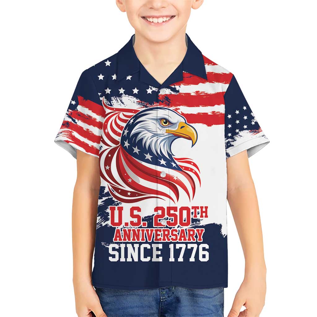 United States Honoring 250 Years of Liberty Kid Hawaiian Shirt - Wonder Print Shop