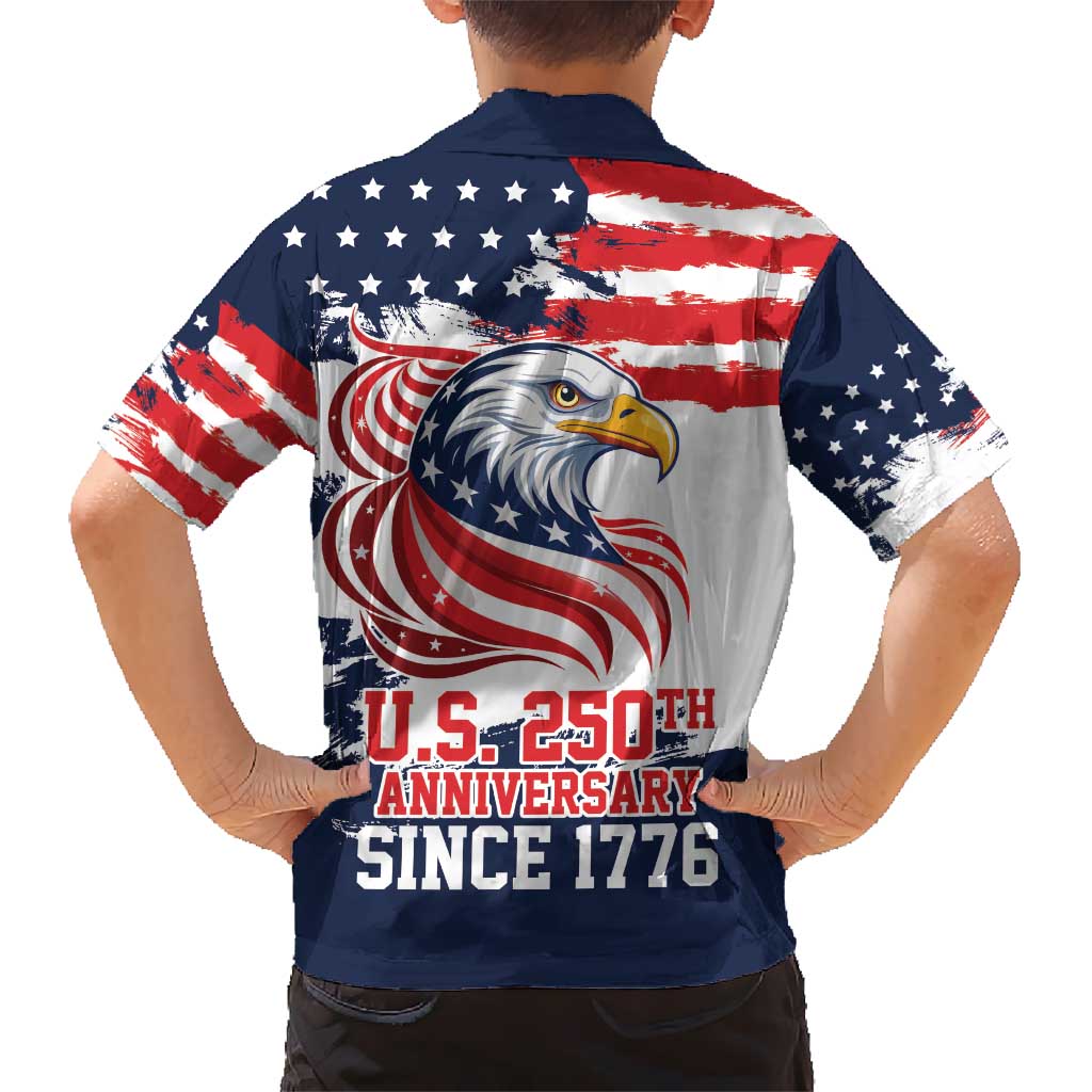 United States Honoring 250 Years of Liberty Kid Hawaiian Shirt - Wonder Print Shop
