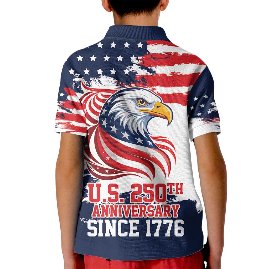 United States Honoring 250 Years of Liberty Kid Polo Shirt - Wonder Print Shop
