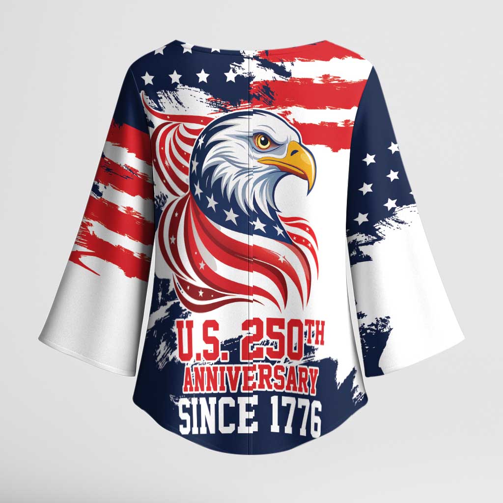 United States Honoring 250 Years of Liberty Kimono Sleeve Blouse - Wonder Print Shop