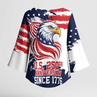 United States Honoring 250 Years of Liberty Kimono Sleeve Blouse - Wonder Print Shop