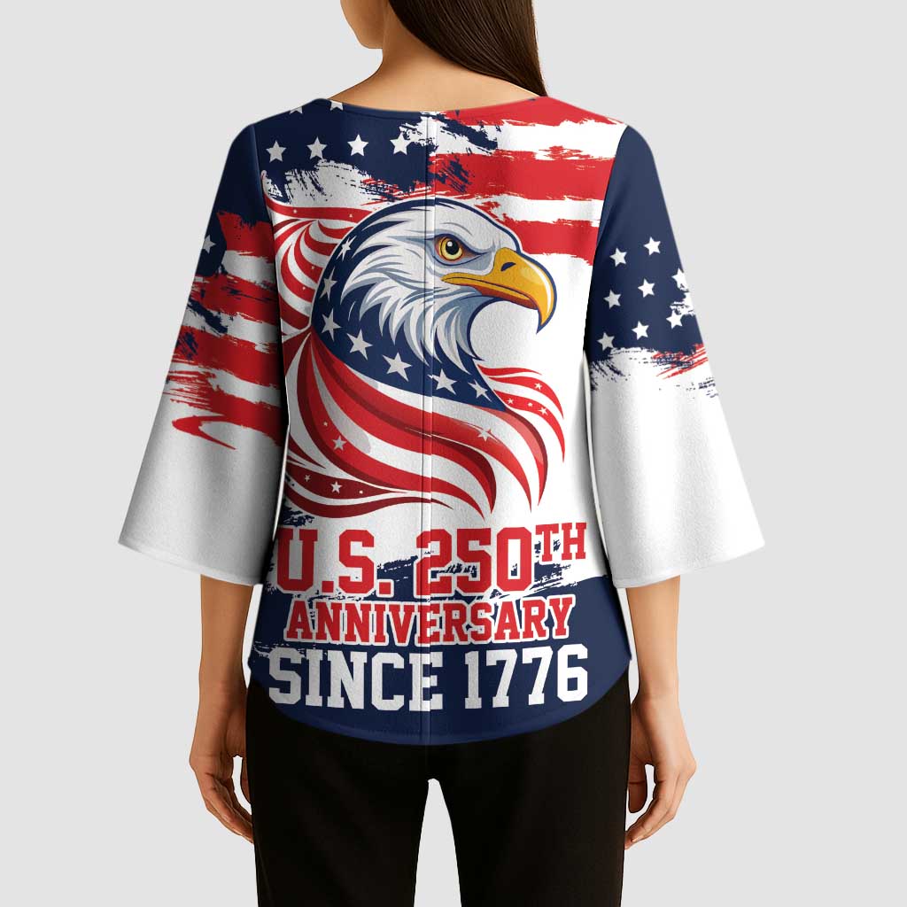 United States Honoring 250 Years of Liberty Kimono Sleeve Blouse - Wonder Print Shop