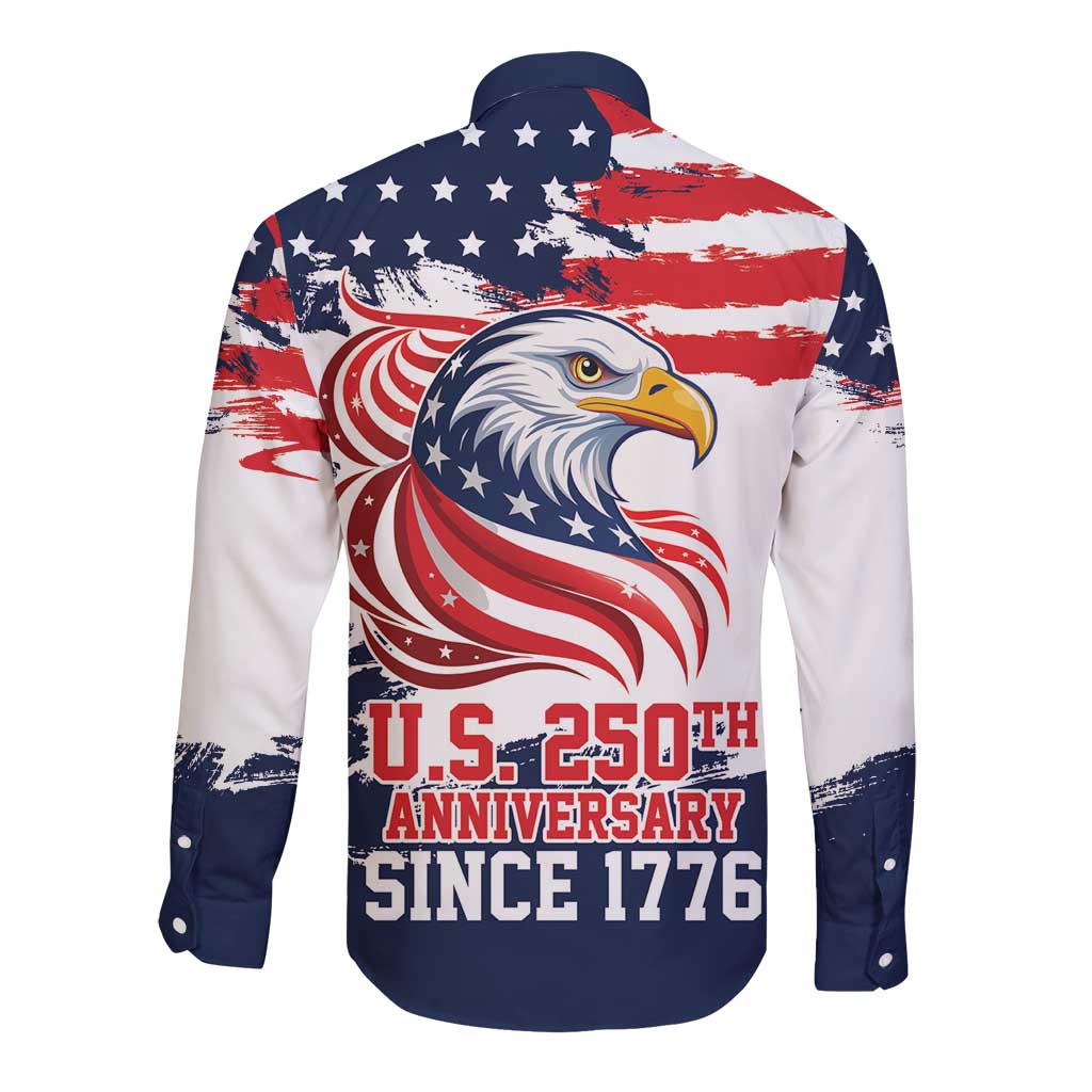 United States Honoring 250 Years of Liberty Long Sleeve Button Shirt - Wonder Print Shop