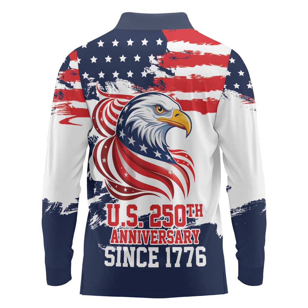 United States Honoring 250 Years of Liberty Long Sleeve Polo Shirt - Wonder Print Shop