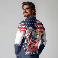 United States Honoring 250 Years of Liberty Long Sleeve Polo Shirt - Wonder Print Shop