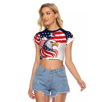 United States Honoring 250 Years of Liberty Raglan Cropped T Shirt - Wonder Print Shop