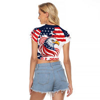 United States Honoring 250 Years of Liberty Raglan Cropped T Shirt - Wonder Print Shop