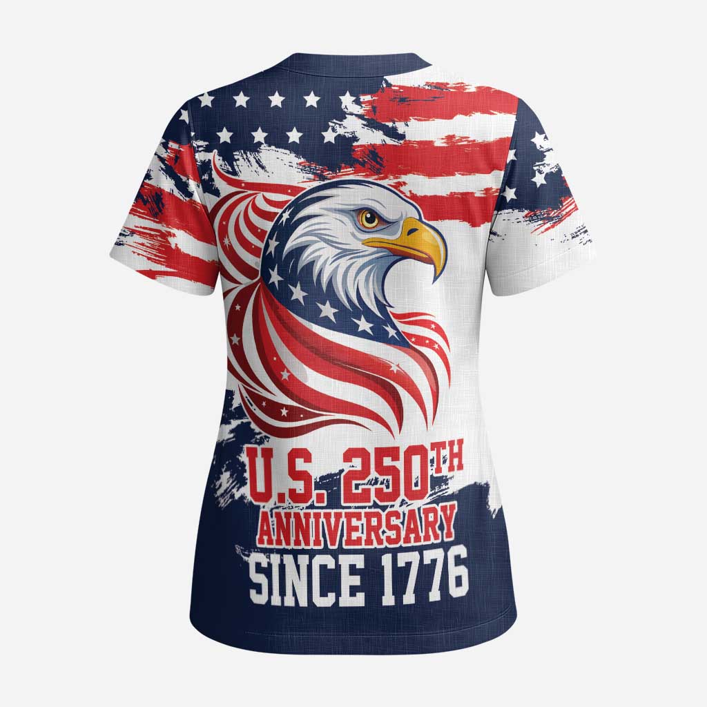 United States Honoring 250 Years of Liberty Scrub Top - Wonder Print Shop