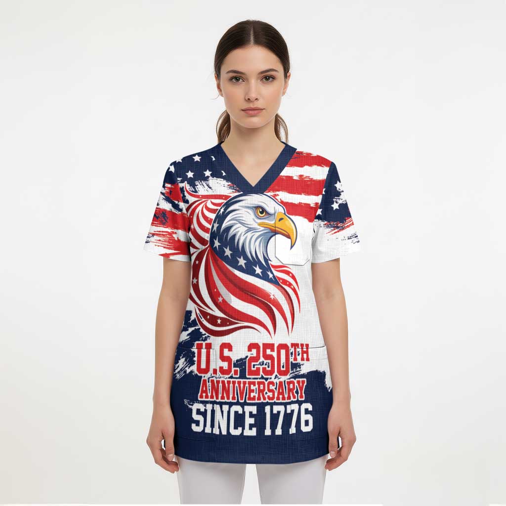 United States Honoring 250 Years of Liberty Scrub Top - Wonder Print Shop