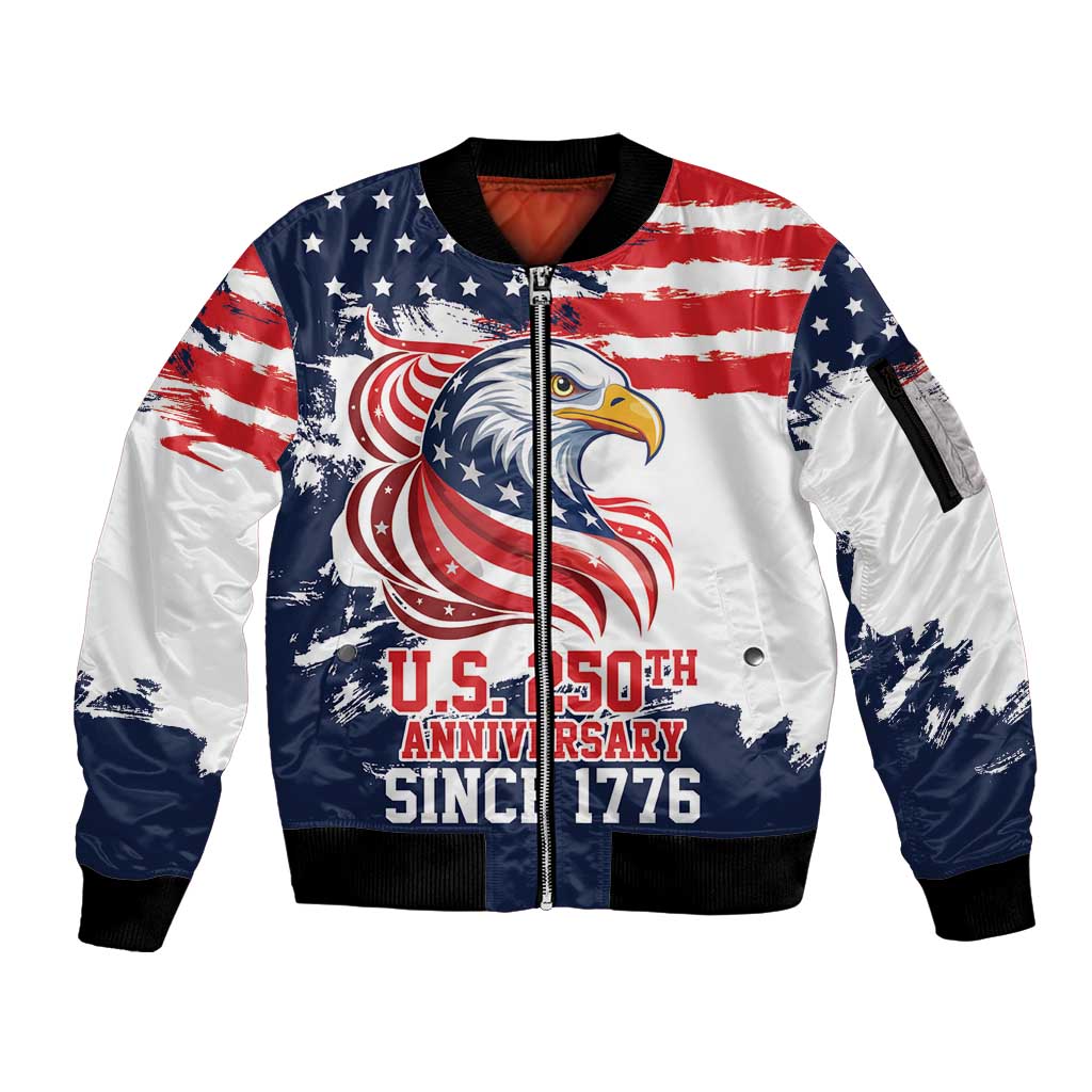 United States Honoring 250 Years of Liberty Sleeve Zip Bomber Jacket - Wonder Print Shop