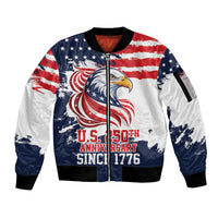 United States Honoring 250 Years of Liberty Sleeve Zip Bomber Jacket - Wonder Print Shop