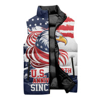 United States Honoring 250 Years of Liberty Sleeveless Puffer Jacket - Wonder Print Shop
