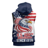 United States Honoring 250 Years of Liberty Sleeveless Zip Hoodie - Wonder Print Shop