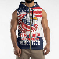 United States Honoring 250 Years of Liberty Sleeveless Zip Hoodie - Wonder Print Shop