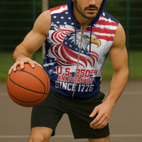 United States Honoring 250 Years of Liberty Sleeveless Zip Hoodie - Wonder Print Shop