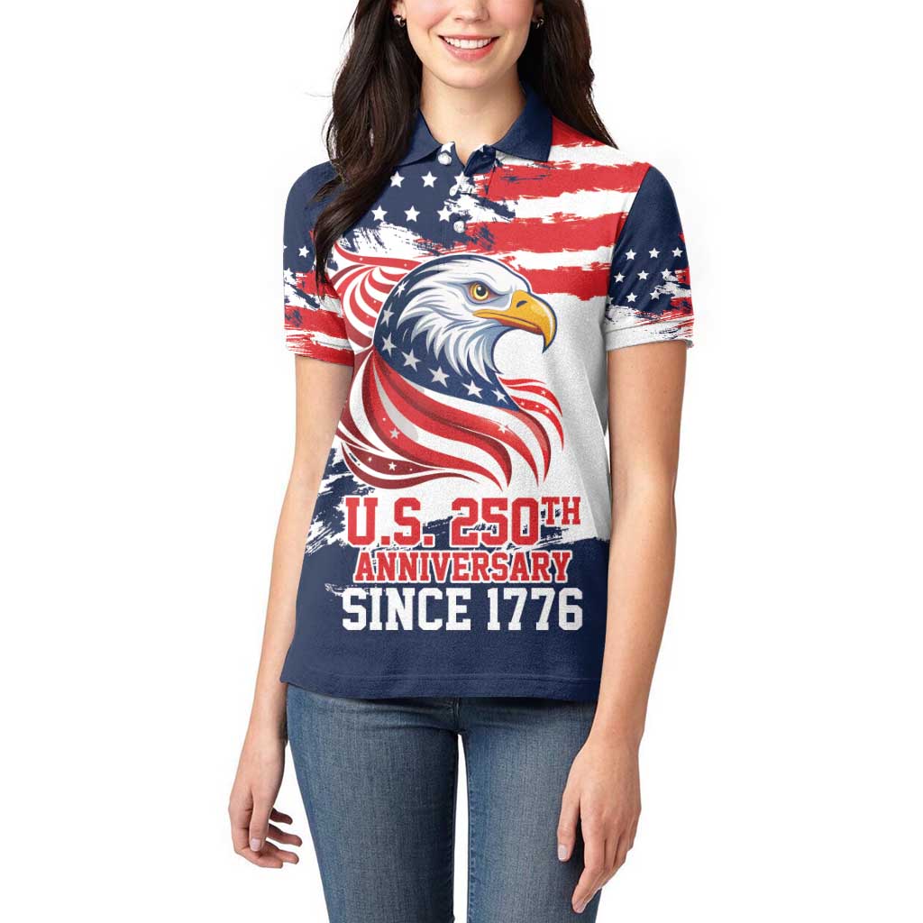 United States Honoring 250 Years of Liberty Women Polo Shirt - Wonder Print Shop