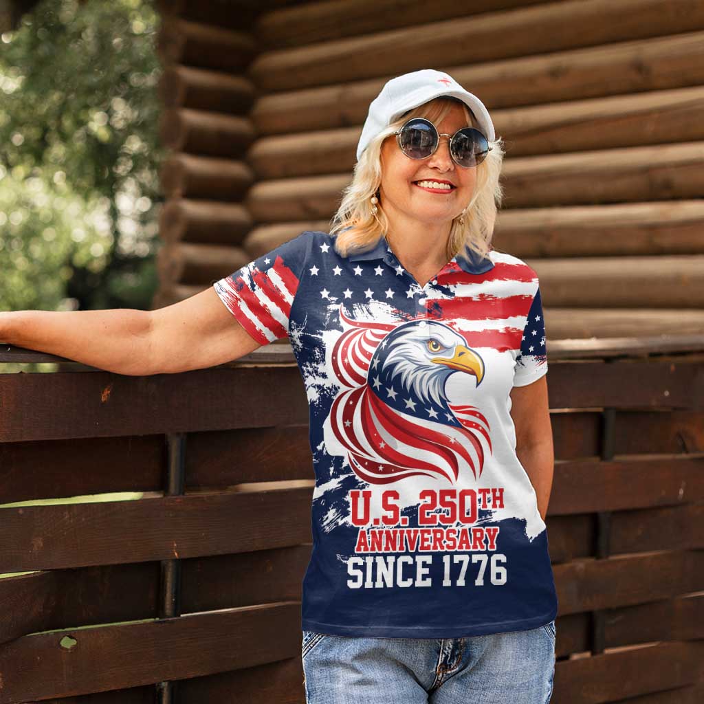 United States Honoring 250 Years of Liberty Women Polo Shirt - Wonder Print Shop
