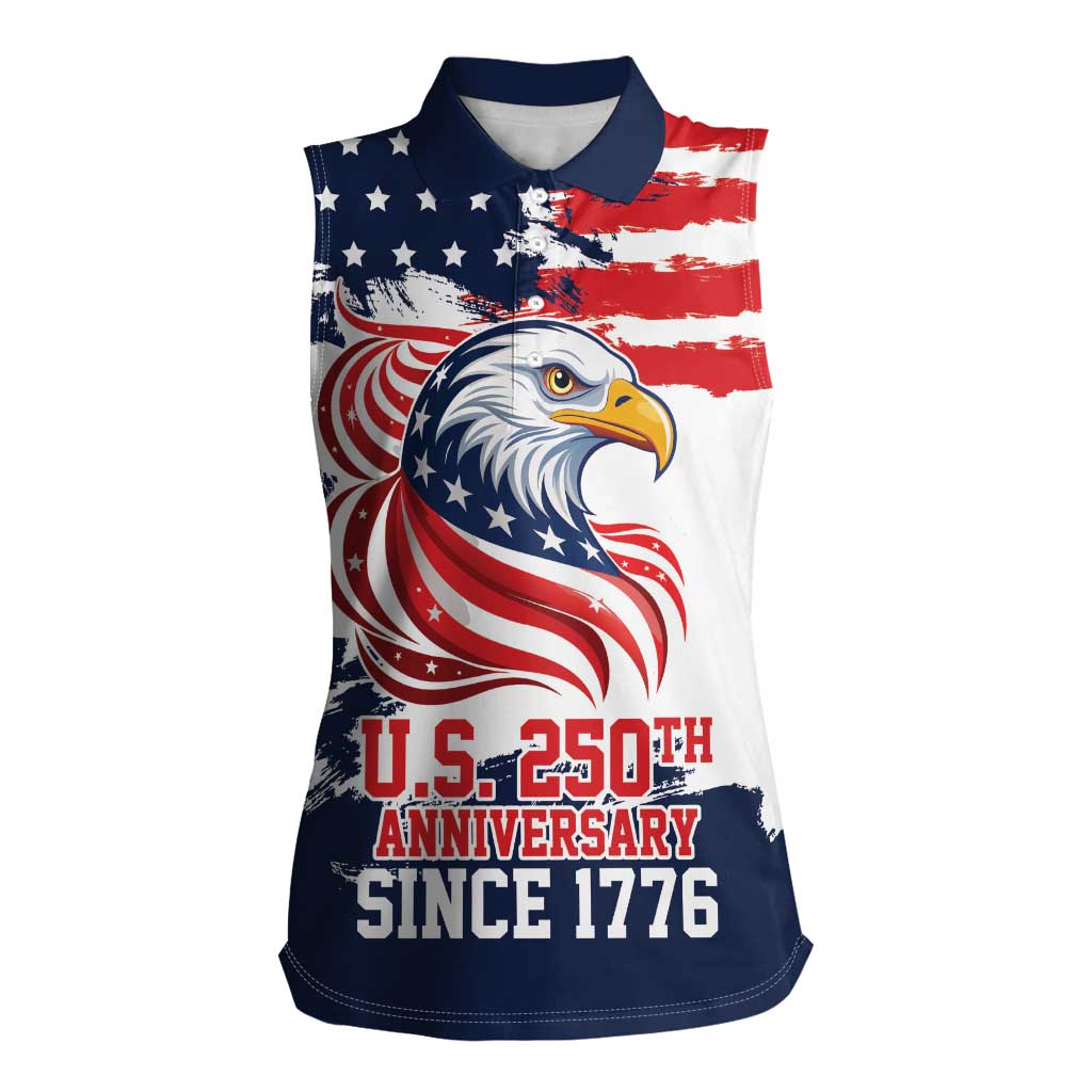 United States Honoring 250 Years of Liberty Women Sleeveless Polo Shirt - Wonder Print Shop