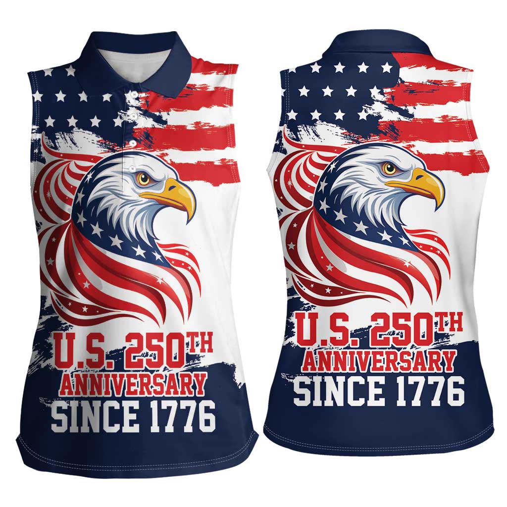 United States Honoring 250 Years of Liberty Women Sleeveless Polo Shirt - Wonder Print Shop