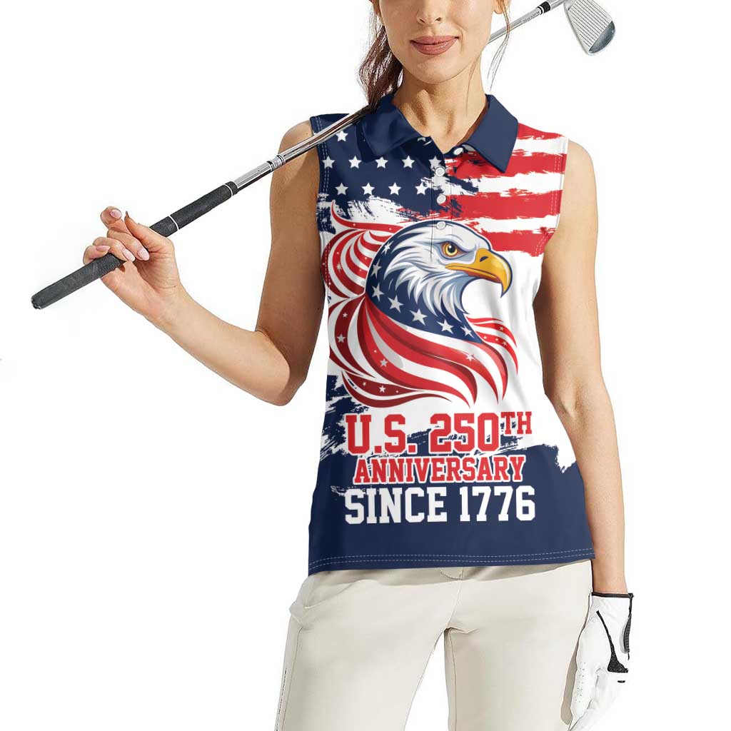 United States Honoring 250 Years of Liberty Women Sleeveless Polo Shirt - Wonder Print Shop