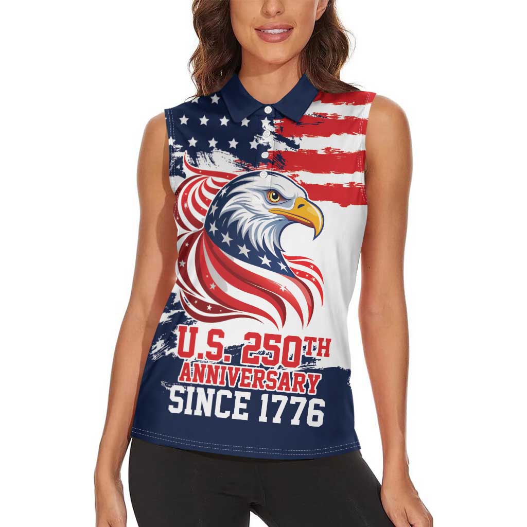 United States Honoring 250 Years of Liberty Women Sleeveless Polo Shirt - Wonder Print Shop