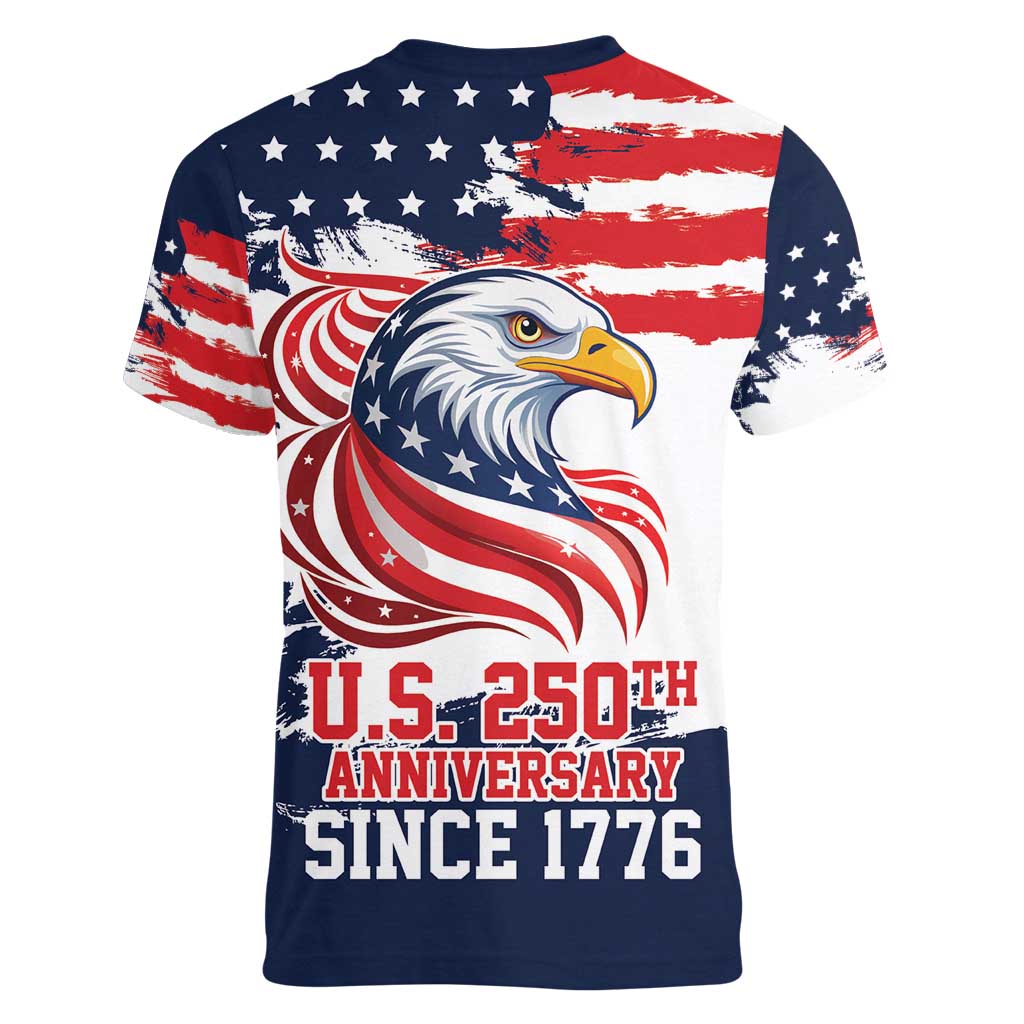 United States Honoring 250 Years of Liberty Women V-Neck T-Shirt - Wonder Print Shop