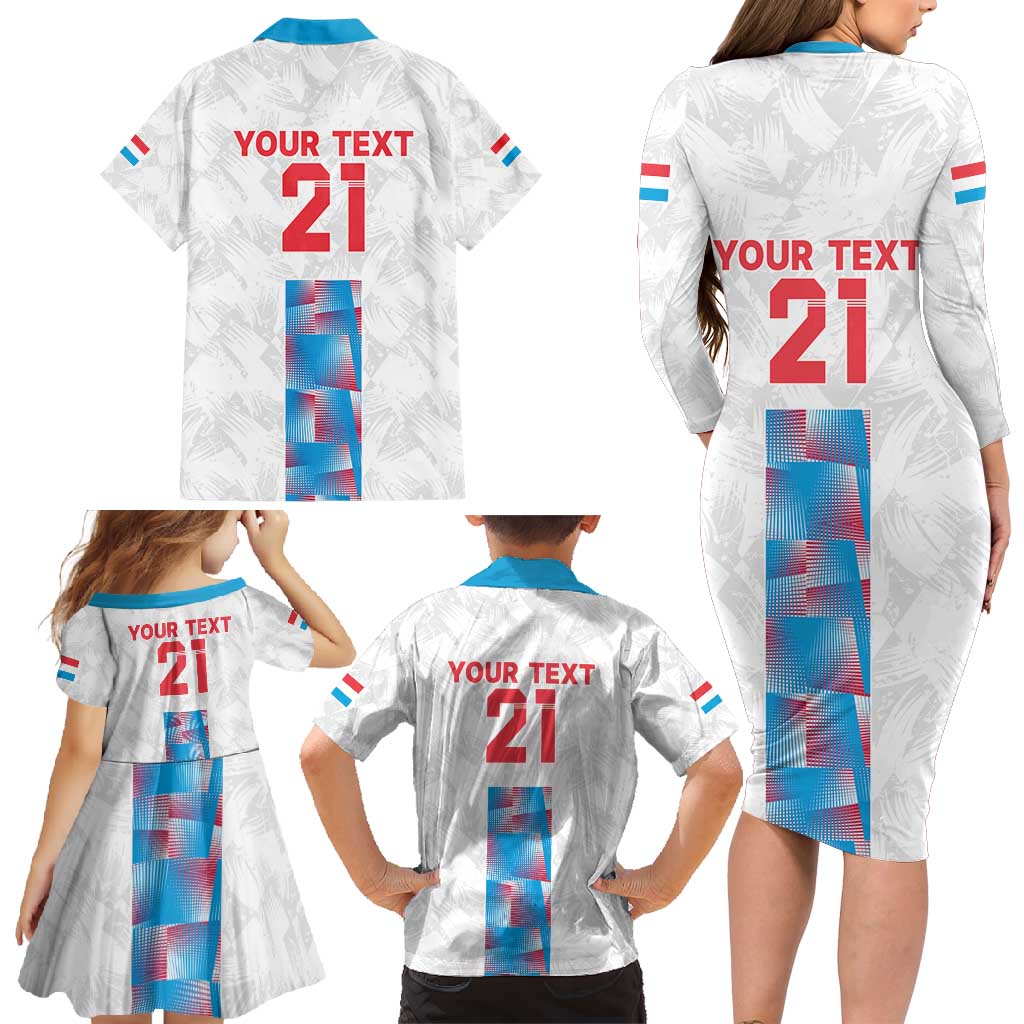 Luxembourg Football Custom Family Matching Long Sleeve Bodycon Dress and Hawaiian Shirt Les Lions Rouges LT9 - Wonder Print Shop
