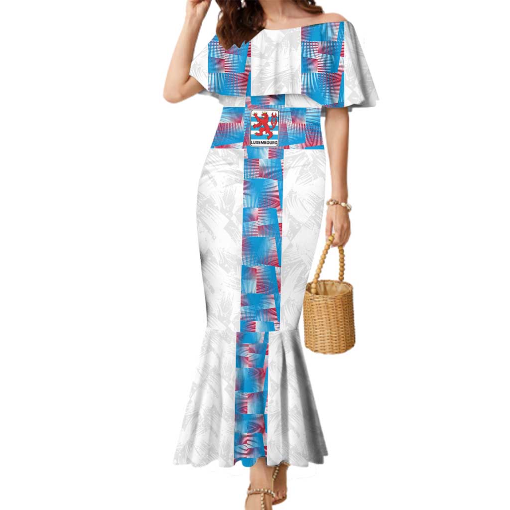 Luxembourg Football Custom Family Matching Mermaid Dress and Hawaiian Shirt Les Lions Rouges LT9 - Wonder Print Shop