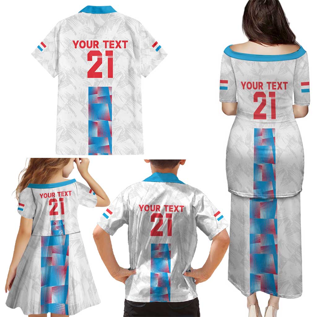 Luxembourg Football Custom Family Matching Puletasi and Hawaiian Shirt Les Lions Rouges - Wonder Print Shop