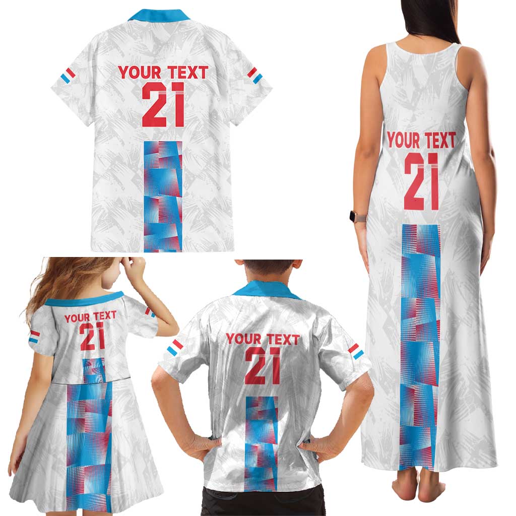 Luxembourg Football Custom Family Matching Tank Maxi Dress and Hawaiian Shirt Les Lions Rouges - Wonder Print Shop