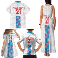 Luxembourg Football Custom Family Matching Tank Maxi Dress and Hawaiian Shirt Les Lions Rouges - Wonder Print Shop