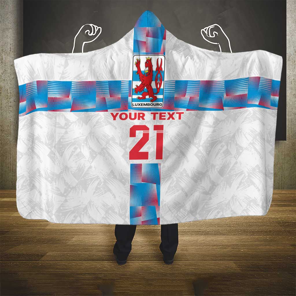 Luxembourg Football Custom Hooded Blanket Les Lions Rouges
