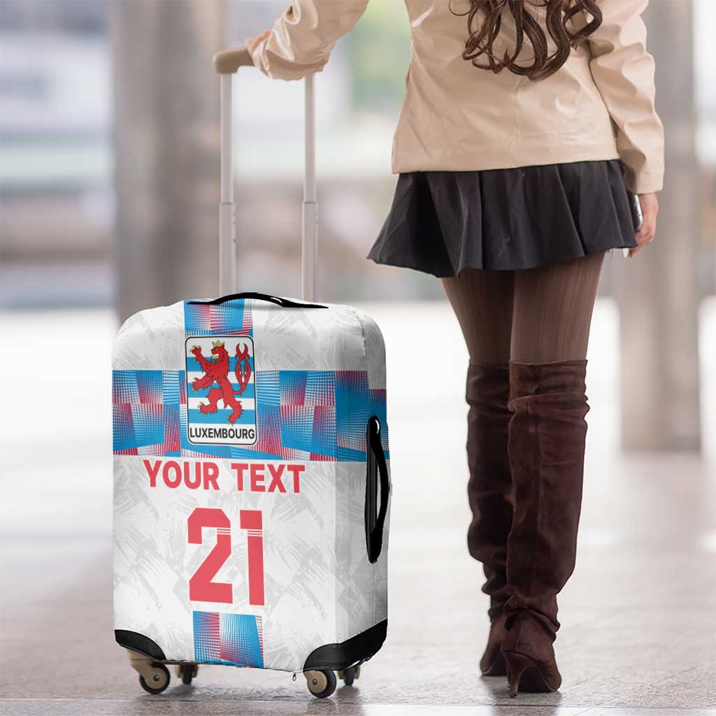 Luxembourg Football Custom Luggage Cover Les Lions Rouges - Wonder Print Shop