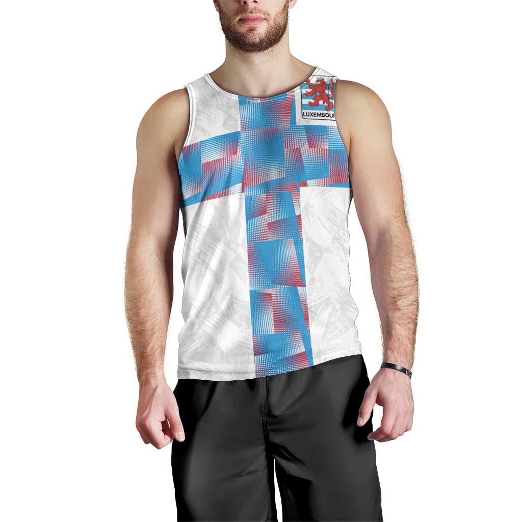 Luxembourg Football Custom Men Tank Top Les Lions Rouges - Wonder Print Shop