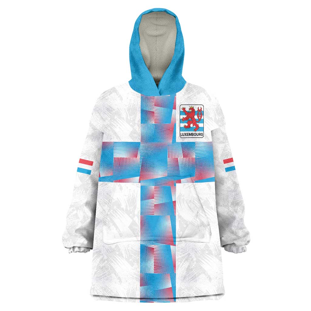 Luxembourg Football Custom Wearable Blanket Hoodie Les Lions Rouges - Wonder Print Shop