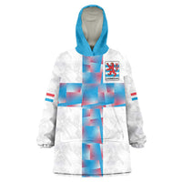 Luxembourg Football Custom Wearable Blanket Hoodie Les Lions Rouges - Wonder Print Shop