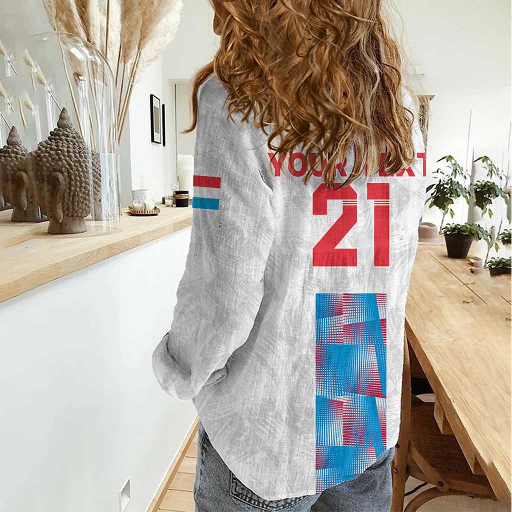 Luxembourg Football Custom Women Casual Shirt Les Lions Rouges - Wonder Print Shop