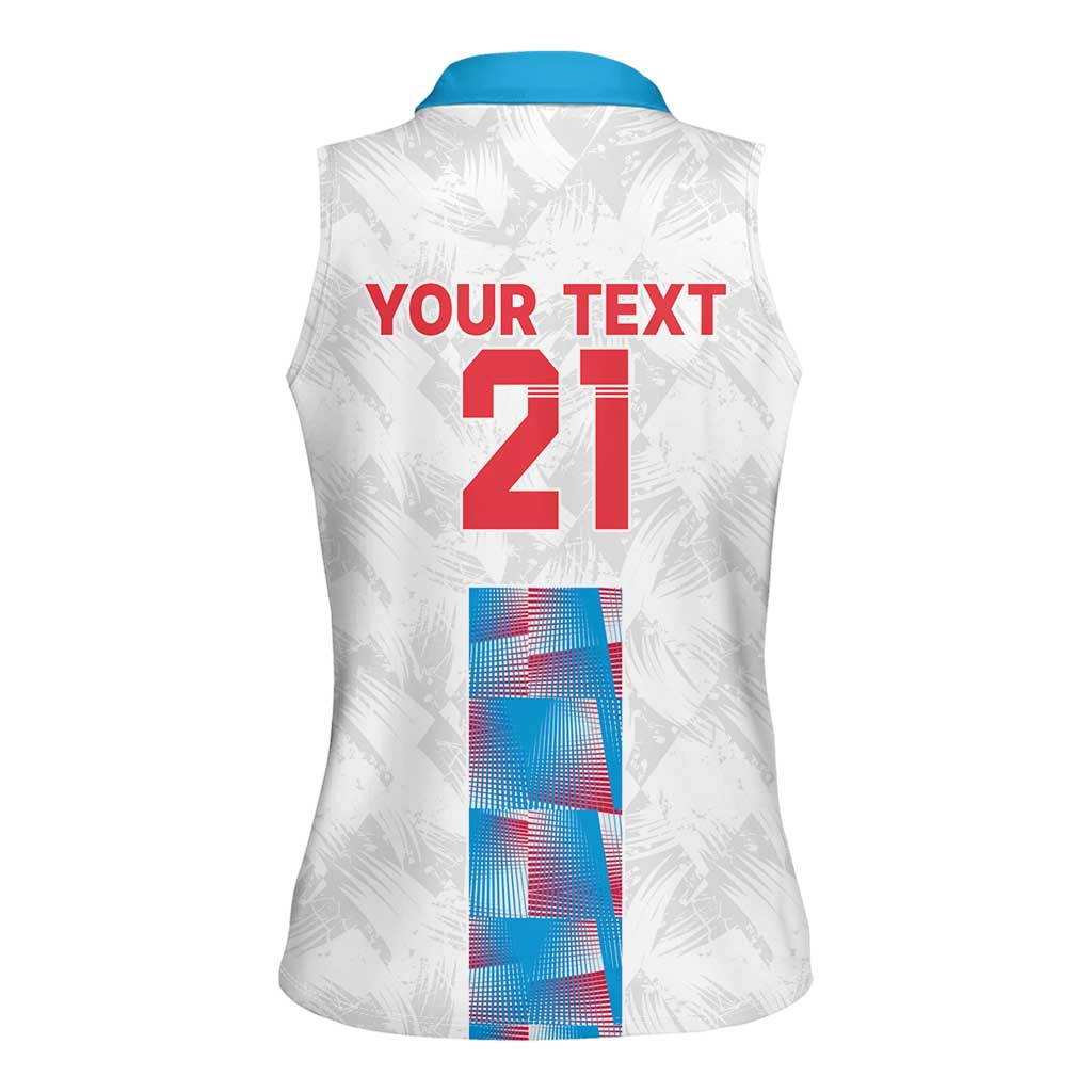 Luxembourg Football Custom Women Sleeveless Polo Shirt Les Lions Rouges - Wonder Print Shop