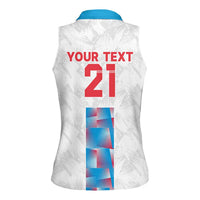 Luxembourg Football Custom Women Sleeveless Polo Shirt Les Lions Rouges - Wonder Print Shop