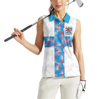 Luxembourg Football Custom Women Sleeveless Polo Shirt Les Lions Rouges - Wonder Print Shop
