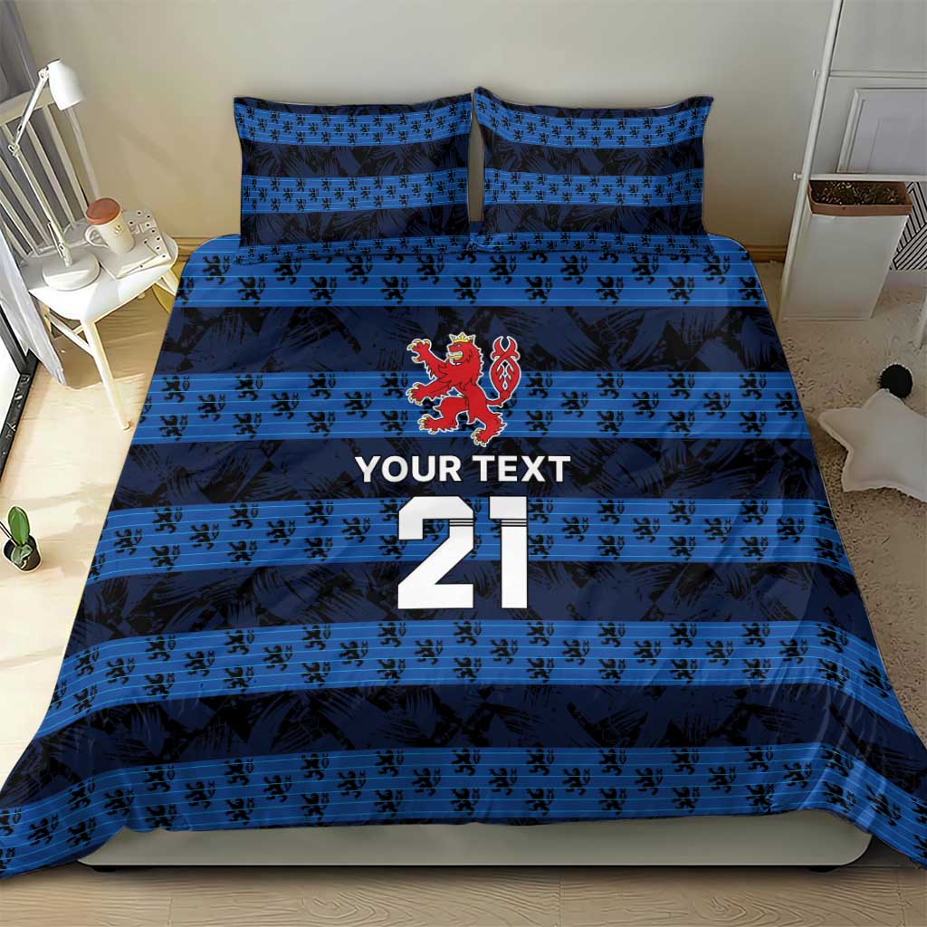 Luxembourg Football Custom Bedding Set The Red Lions Tribal Pattern LT9 - Wonder Print Shop