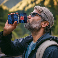 Luxembourg Football Custom 4 in 1 Can Cooler Tumbler The Red Lions Tribal Pattern LT9 - Wonder Print Shop