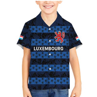 Luxembourg Football Custom Family Matching Mermaid Dress and Hawaiian Shirt The Red Lions Tribal Pattern LT9 - Wonder Print Shop