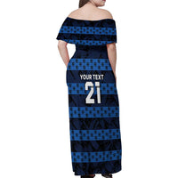 Luxembourg Football Custom Family Matching Off Shoulder Maxi Dress and Hawaiian Shirt The Red Lions Tribal Pattern LT9 - Wonder Print Shop