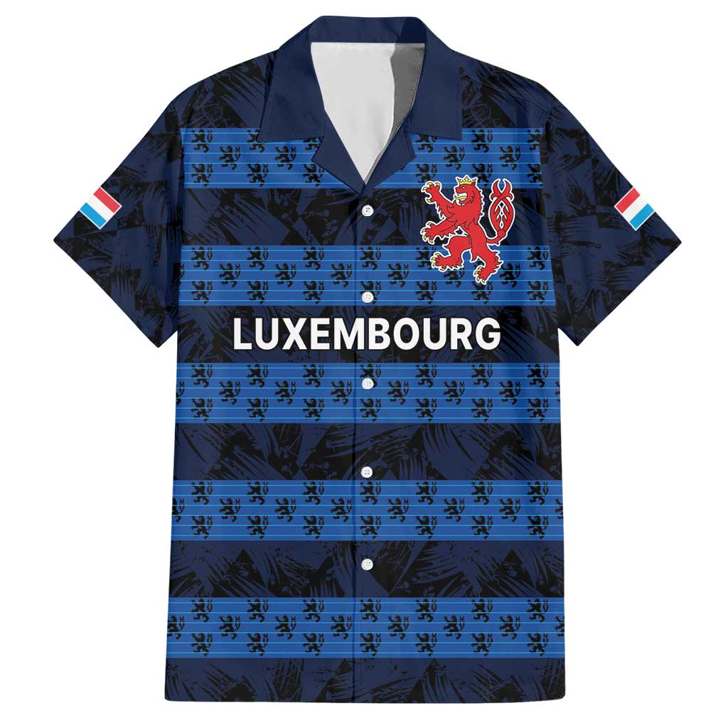Luxembourg Football Custom Family Matching Short Sleeve Bodycon Dress and Hawaiian Shirt The Red Lions Tribal Pattern - Wonder Print Shop