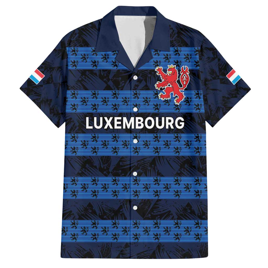 Luxembourg Football Custom Family Matching Summer Maxi Dress and Hawaiian Shirt The Red Lions Tribal Pattern - Wonder Print Shop