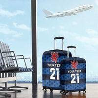 Luxembourg Football Custom Luggage Cover The Red Lions Tribal Pattern - Wonder Print Shop