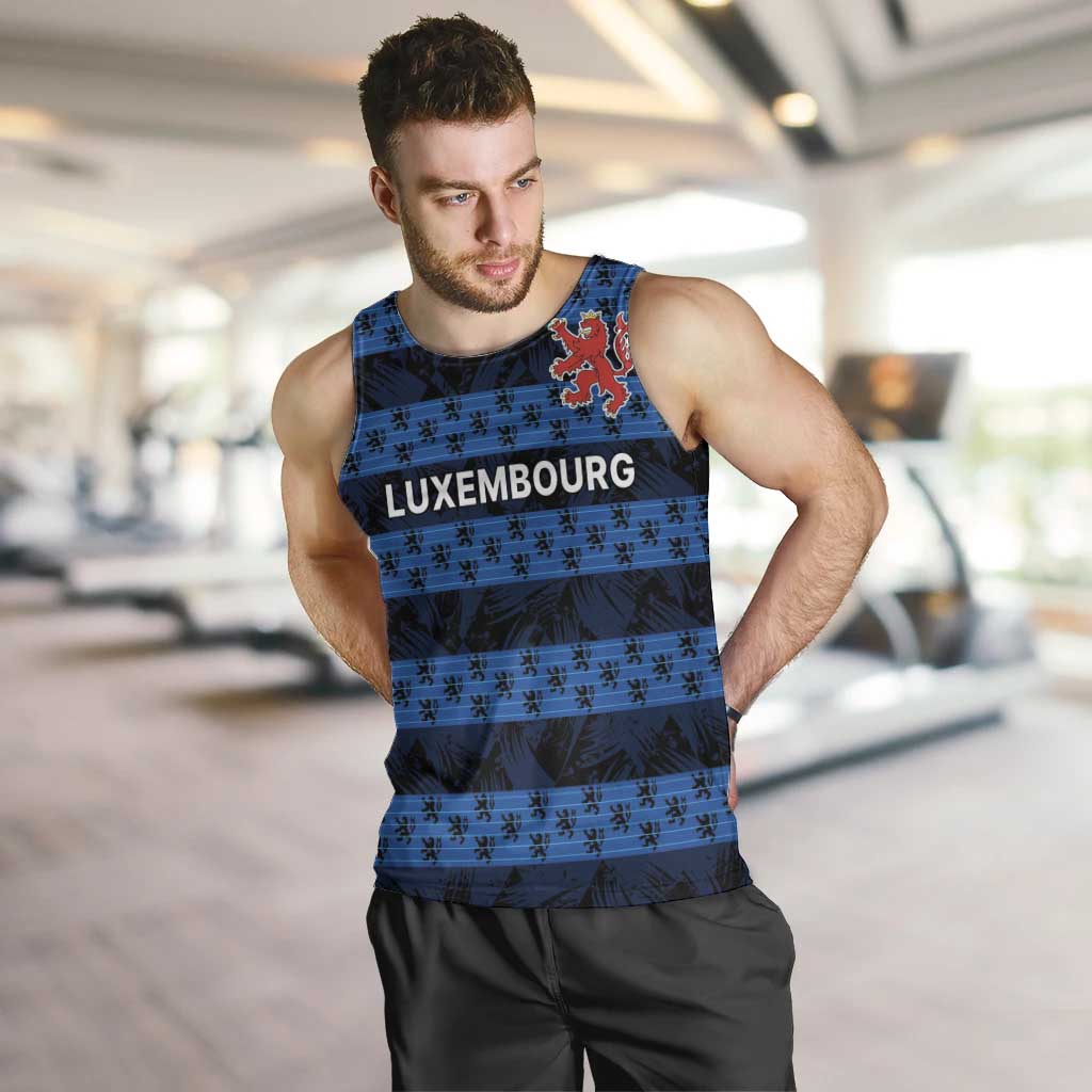 Luxembourg Football Custom Men Tank Top The Red Lions Tribal Pattern - Wonder Print Shop