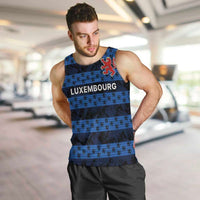 Luxembourg Football Custom Men Tank Top The Red Lions Tribal Pattern - Wonder Print Shop