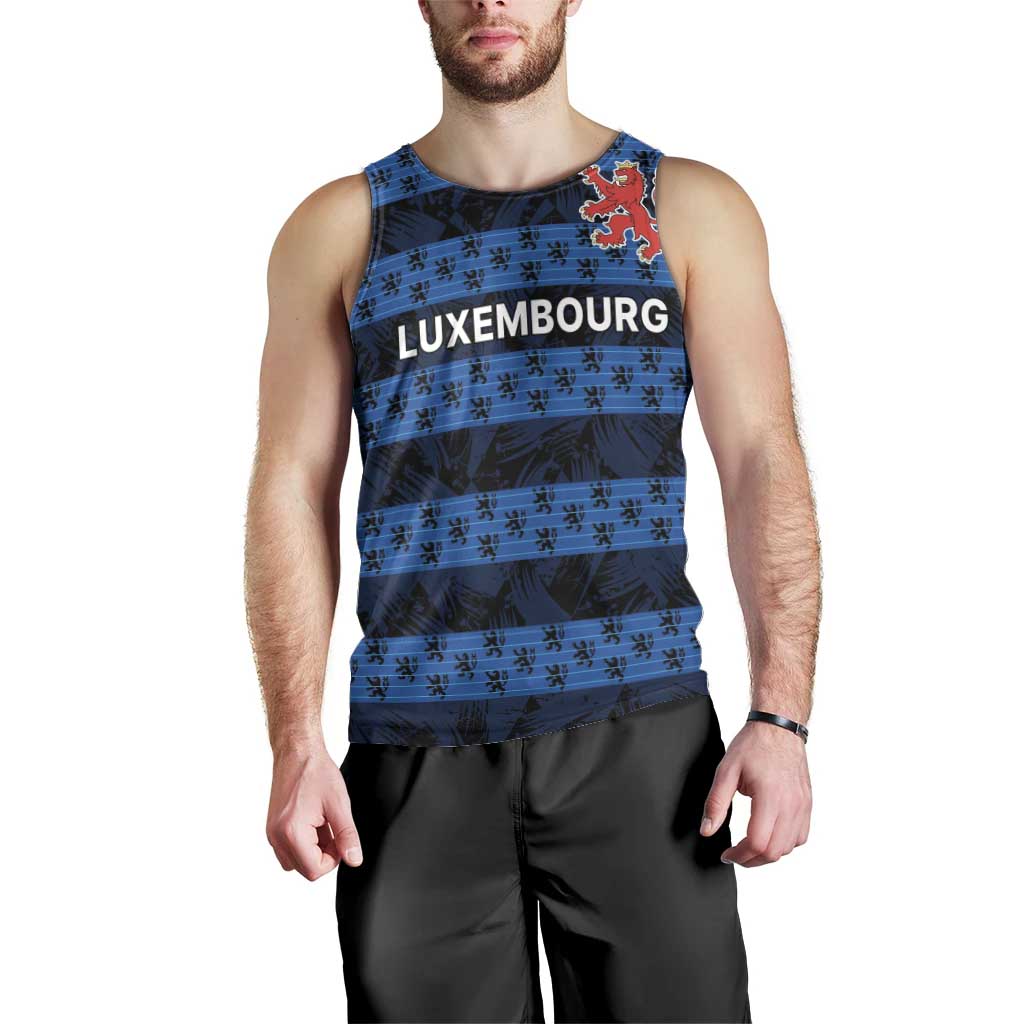 Luxembourg Football Custom Men Tank Top The Red Lions Tribal Pattern - Wonder Print Shop